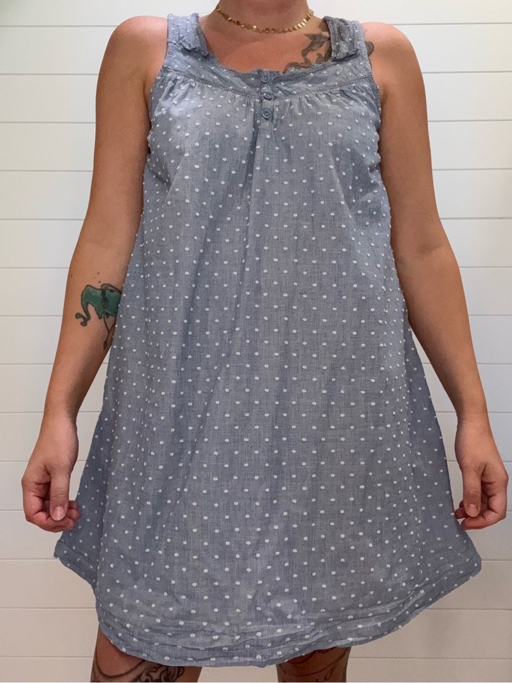 croft & barrow Blue Dot Cotton Nightchemise